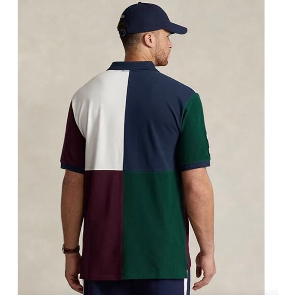 Polo Ralph Lauren Cotton Big Pony Mesh Polo Shirt Blokecore Colorblock XXL Rugby - Picture 10 of 10